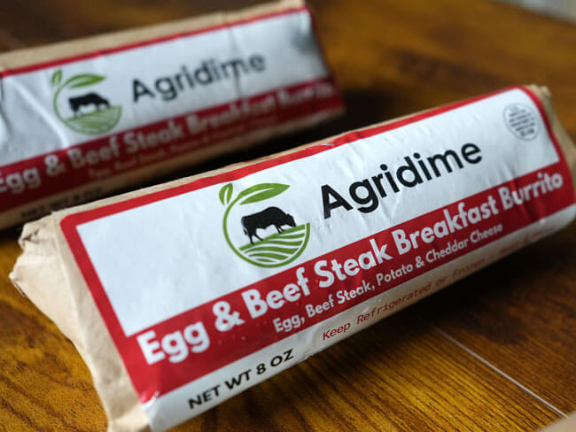 Agridime Egg and Beef Steak Breakfast Burritos