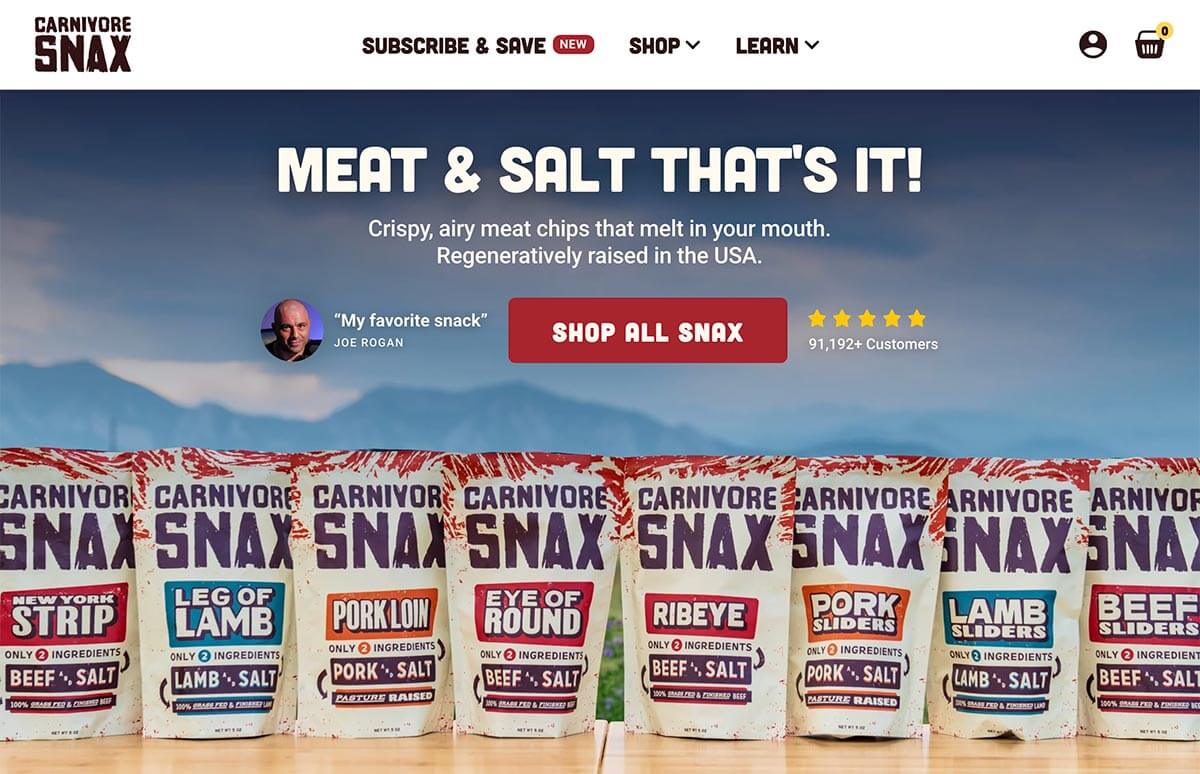 Carnivore Snax Website Review