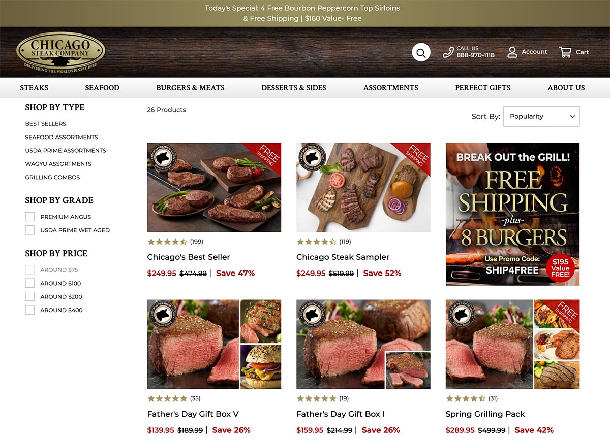 Chicago Steak Company Assortments