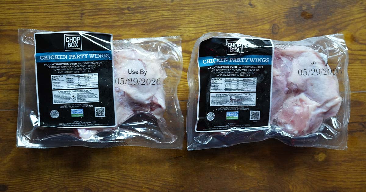 Chop Box – packaged chicken party wings for cooking