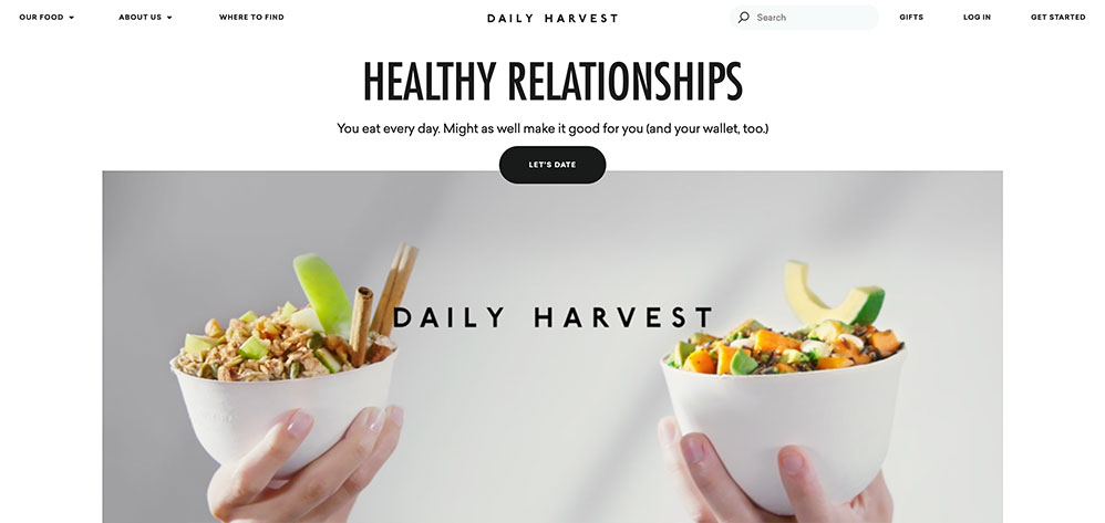 Daily Harvest Website Screenshot