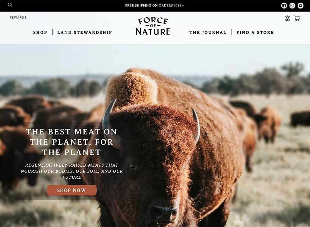 Force of Nature Meats Homepage