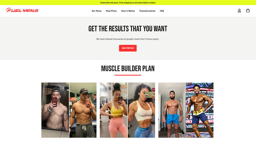 Fuel Meals Muscle Building Plan Web Page