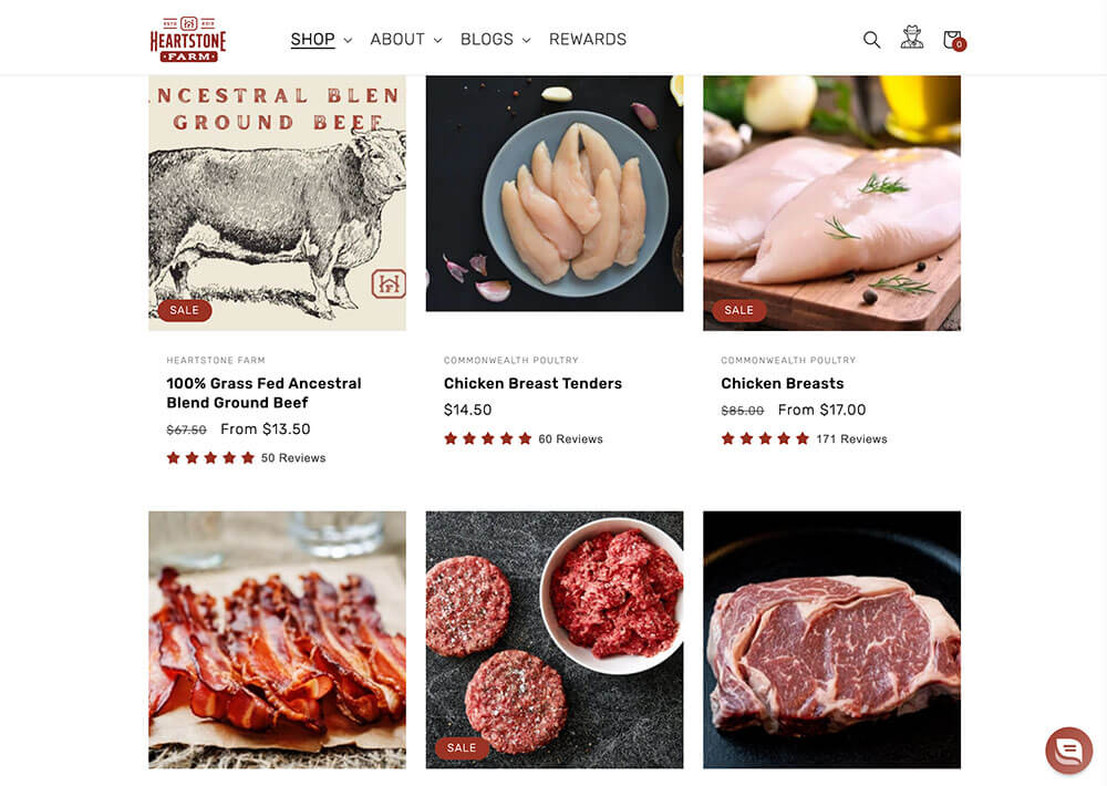 Heartstone Farm Website Meat Options