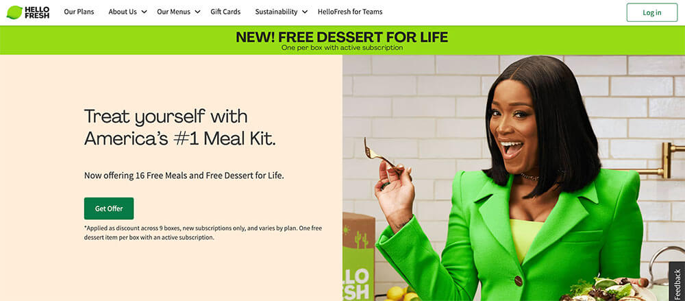 HelloFresh Website Home Page