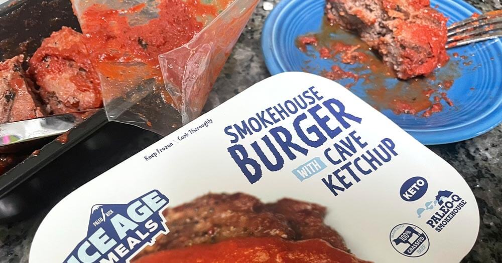 Ice Age Meals Smokehouse Burger with Cave Ketchup