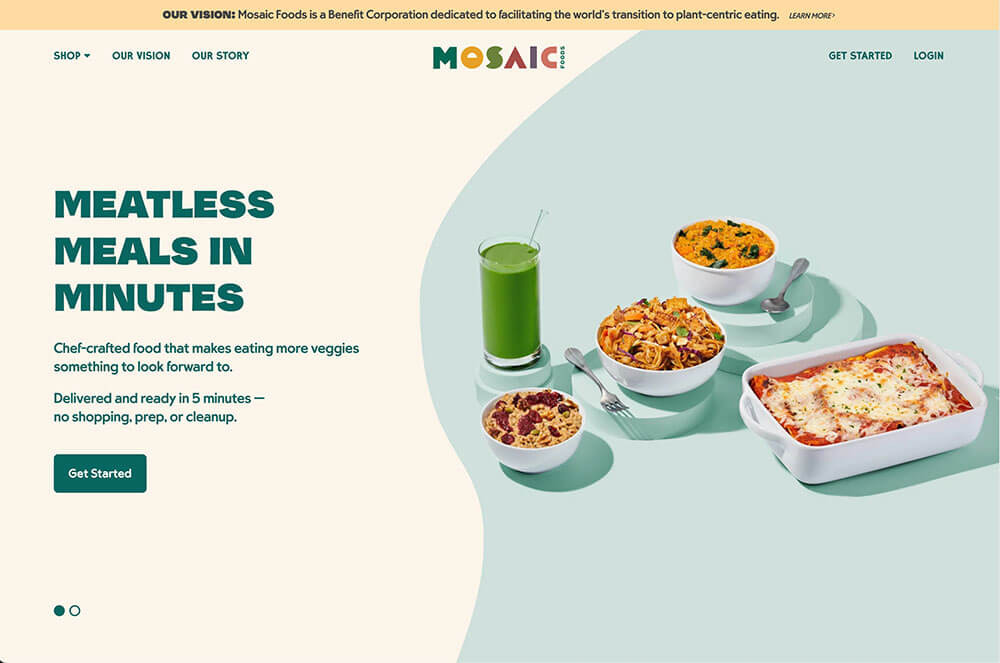 Mosaic Foods Homepage Website
