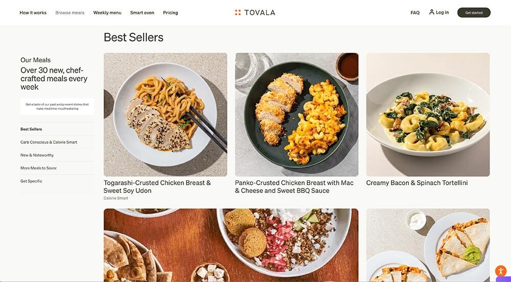 Tovala Best Seller Meals