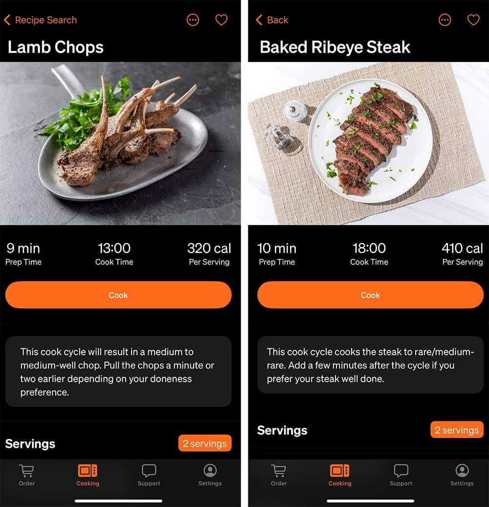 Tovala Meat Cooking Setup App