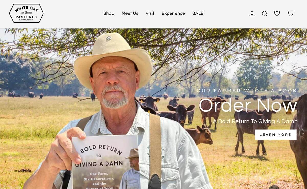 White Oak Pastures Website Homepage